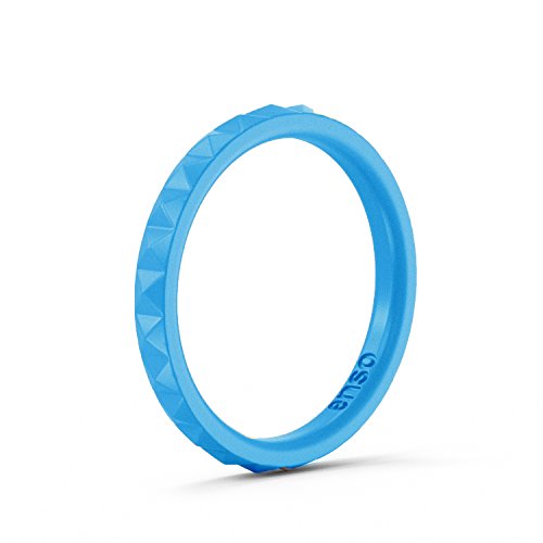 Enso Womens Stackable Silicone Rings Azure Blue. Size: 7