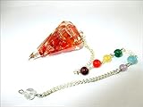 Jet Exquisite Carnelian Orgone Pendulum 2 inch Jet International Crystal Therapy Healing Power Peace Prosperity Divine Gemstone