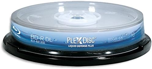 10-Pak PlexDisc 6X =Liquid Defense Plus= Glossy Water-Resist White Inkjet Hub 50GB BD-R DL