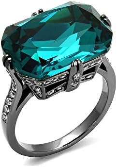 19 ct Ring Radiant cut Designer Fashion Stainless Steel