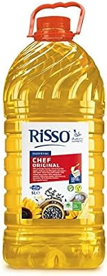 - Aceite para Cocinar Risso Chef Original - Resiste el Calor y Deja Menos Olores - Bote de 5 L - Perfecto para Frituras - Aceite 100% Vegetal y Vegano - Antiespumante