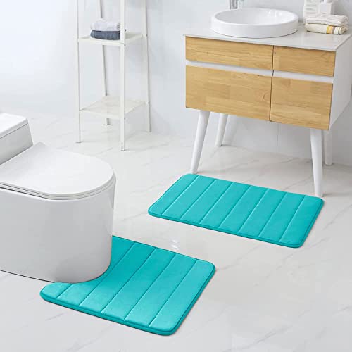 Buganda Memory Foam UShaped Contour Toilet Rugs, Non Slip Absorbent