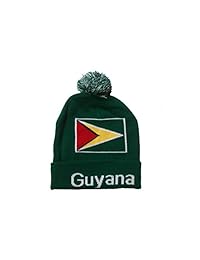 Guyana Country Flag Green Toque Hat With Pom Pom