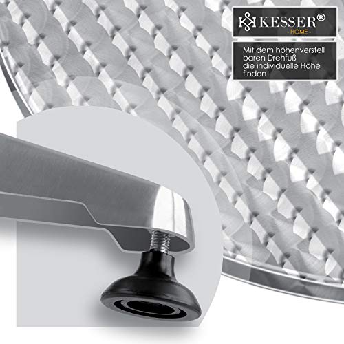 KESSER® - 2in1 Stehtisch Bistrotisch Aluminium Edelstahlplatte | höhenverstellbar | 70cm / 115cm | Partytisch Tisch Ø… – Bild 6
