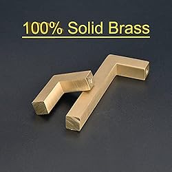 QogriSun 5-Pack Solid Brass Cabinet Handles, Gold