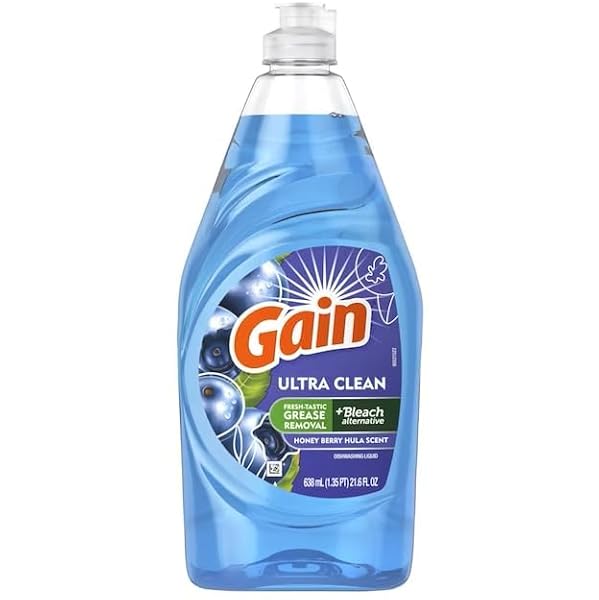 GAIN ULTRA BLEACH ALTERNATIVE DISHWASHING LIQUID DISH SOAP, HONEY BERRY HULA, 21.6 FL OZ