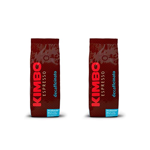 Kimbo ganze Kaffeebohnen Set mit 2 x Espresso Decaffeinato (Decaf), zwei 500g Beutel