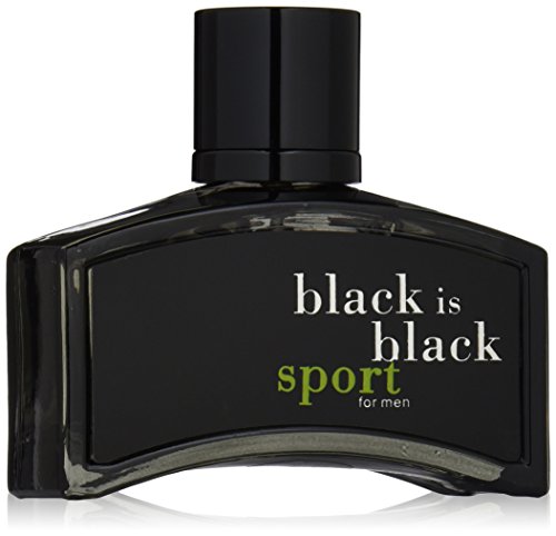 Nu Parfums Black is Black Sport Eau de Toilette Spray for Men, 3.4 Ounce
