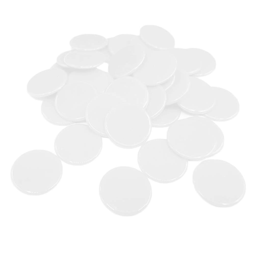 zalati Poker Chips 100pcs Blank Plastic 19mm/ 0.75inch for Texas Hold Em Poker, Card Games, Casino Night, Mathematics Counting Learning, Large Bingo Markers - White