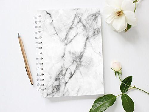 Grey Marble Notebook Lined, Spiral Notebook, Grey Notebook