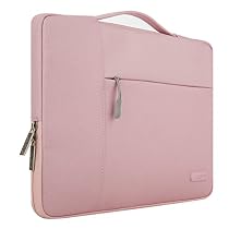 Mosiso Polyester Fabric Multifunctional Sleeve Briefcase Handbag Case Cover for 12.9-13.3 Inch Laptop, Notebook, MacBook Air/Pro, Pink