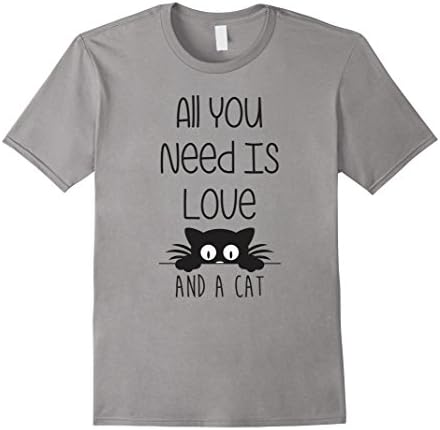 Men's All You Need Is Love And A Cat T-Shirt 3XL Slate