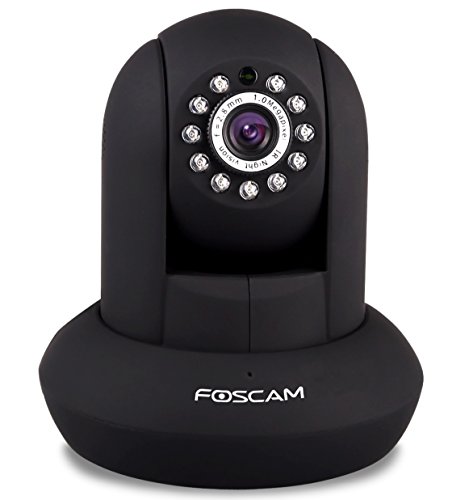 Foscam Home Security Camera, 720P HD WiFi IP Camera with Real-time 720P Video at 30FPS, Pan Tilt, Night Vision up to 26ft, 30-Day Free Trail Cloud Storage Service, FI9821PR Black