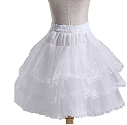 Ruiyuhong Girl's White Short Crinoline Petticoats Slips Underskirt For Wedding Party (Free Size, Style1)