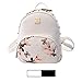 Mini Backpack for Girls Designer Rivet PU Leather Travel Bags Womens Casual Fashion College School Sport Daypack Outdoor Accessories Ruchsack Pack Floral Bookbags Waterproof (White Backpack)