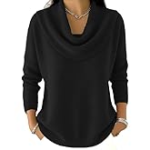 Cowl Neck Sweater for Women Lightweight Winter Clothing for women Long Sleeve Knit Pullover Jumper Tops Cozy Casual