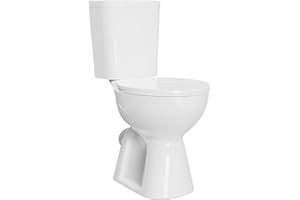 Little Meerkat 19inch Tall Toilet | Rear Outlet High Toilets For Seniors, Dual-flush Extra Tall Toilets With Convenience Comfort Height Toilet Bowl & Toilet Tank, White