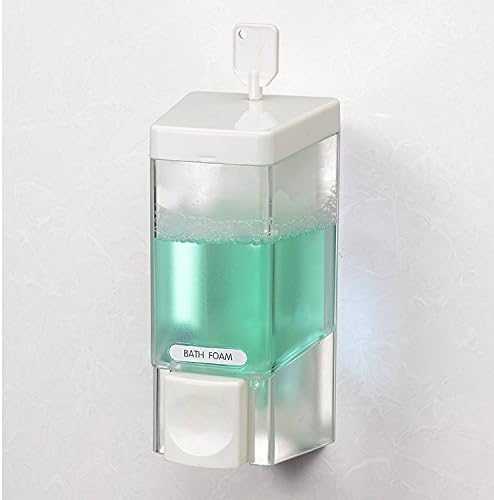Wall Mounted Plastic ABS Bath Foam Dispenser with Key - 480 ML for Bathroom Shower Gel