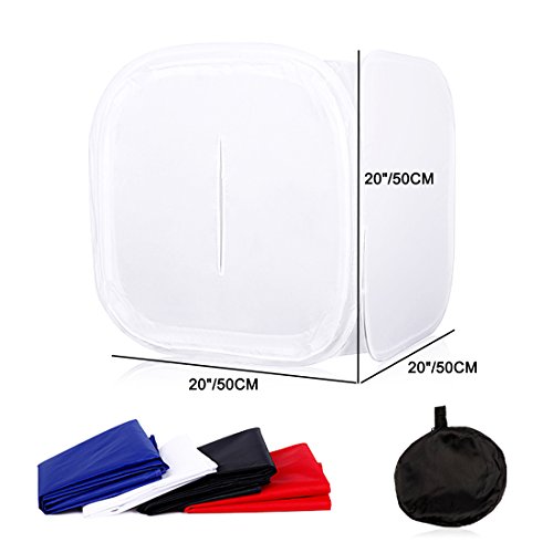 Photo Studio Shooting Tents Box & Table Light Kits 20x20x20 Photography Video Lighting Cube Diffusion Softbox Kit with 2x50W Led Lamps