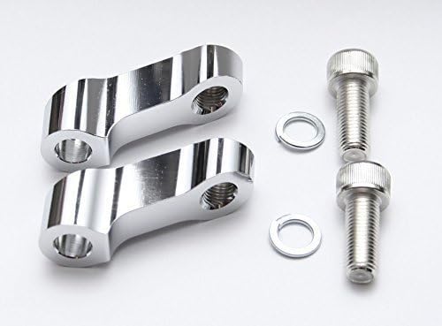 PAIR of Chrome Mirror Stem Extension/Extenders 10mm Standard Thread +40mm Reach