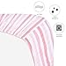 Bassinet Sheets Compatible with AirClub, GoFirst and MiClassic Bassinet Bedside Sleeper, 2 Pack, 100% Jersey Knit Cotton Fitted Sheets, Pink Stripes and Hearts Print for Baby Girls