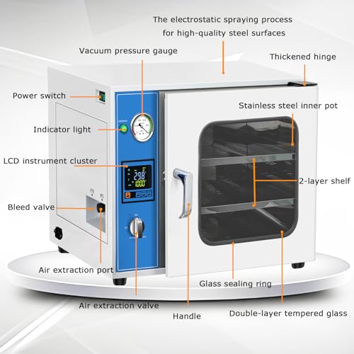 1.9 Cu Ft Digital Vacuum Drying Oven 50-200℃ Temperature Control Digital Lab photo 11
