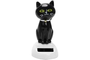 Black Solar Cat Toy Doll Dancing Cat Figure Car Ornament,Dancing Toys Ornaments Solar Powered Car Dashboard Interior Decorati