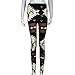 GBSELL Women Bull Arrows Printed Stretchy Pants Leggings Sport Casual (Black, L)