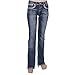 Sexy Couture Women's S145-PB Dark Wash Rhinestone Stitched Boot Cut Jeans
