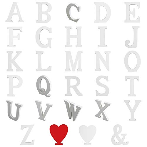 Norbi Wooden Alphabet Letters Hanging Wall 26 Letters for Wedding Brithday Party Children Education Nursery Home Decoration (B) 15cm/6"(J) - Thumbnail 5