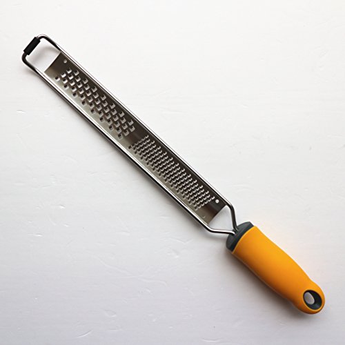 Wide Citrus Lemon Zester Cheese Grater Parmesan Ginger Garlic Nutmeg Chocolate Vegetables Fruits Razor-Sharp Stainless Steel Blade Protect Cover Dishwasher Safe Color Yellow - Thumbnail 2