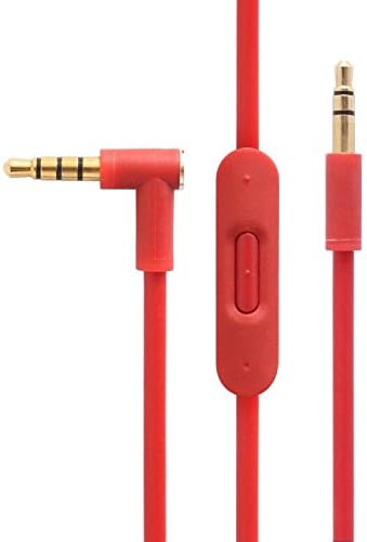 Dynas™ Replacement Cable For Dr Dre Beats Monster Headphones Control Remote Cord Pro Solo Studio Mixr Aux Auxiliary Lead (Red)