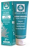 OZNaturals Pore Minimizing Face Wash: Ocean Mineral Facial Cleanser for Oily, Dry, and Sensitive Skin - Gentle Exfoliating Acne Face Wash - Daily Hydrating Facial Cleaner for Men and Women - 4 Fl Oz