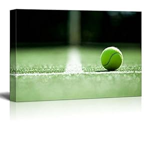 Ace - Tennis Ball on Grass Courts - Grand Slam - Major Tournament - Canvas Art Home Art - 12x18 inches