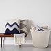 INDRESSME XL Cotton Rope Storage Basket Baby Laundry Basket Woven Baskets with Handle for Diaper Toy Off White Home Decor 16.0