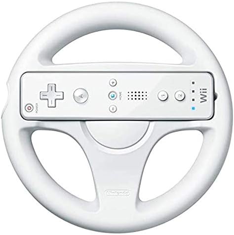 DOYO Wii Steering Wheel Mario Kart Racing Game Wii Controller Remote Design Stand for Wii Nintendo Game Controller (White)