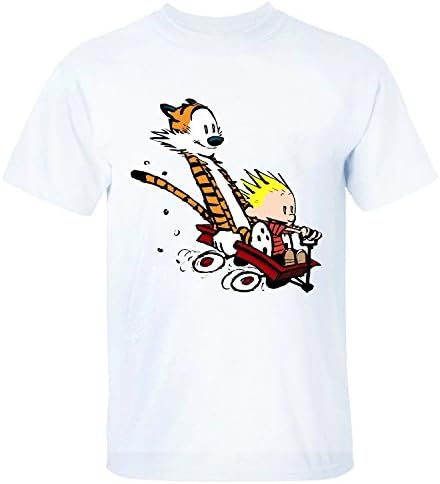 ATT97 Calvin and Hobbes Shine Men's T-Shirt Short Sleeves White M