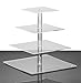 weddingwish Cupcake Stand, Acrylic Cupcake Holder, Premium 4 Tier Square Cupcake Stand for Wedding Birthday Holidays, Cady Bar Party Decoration,Clear