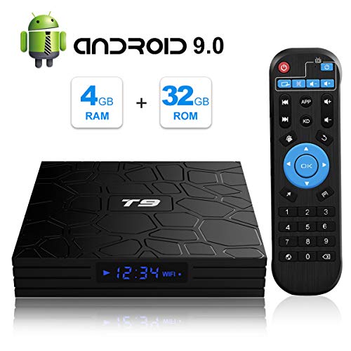 Android-TV-Box-T9-Android-90-TV-BOX-4GB-RAM32GB-ROM-RK3318-Quad-Core-Media-Box-Soporte-24GHz50GHz-WiFi-64-bits-H265-Bluetooth-40-DLNA-UHD-4K-Mini-TV-Box