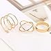 YRY 6 PCS Joint Knuckle Ring Set Gold Color Circle Open Ring for Women Girls (Alloy Ring)