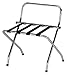 Kings Brand Furniture - Chrome / Black Metal Foldable High Back Luggage Rack