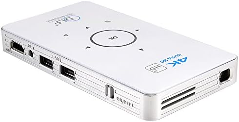 YZMZTA C6 Mini Smart Projector, DLP Support Full HD 1080P, HDMI &amp; WIFI Wireless Connectivity,Portable Size &amp; 120" Display, 30,000 Hour LED, Pico Video Projector(White)
