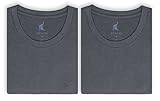 Texere Men's Crew Neck Undershirts (2-Pack, Charcoal, Large/Tall) Breathable Under Shirts for Him MB6301-CHR-LT