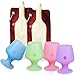 Avery Barn Food Grade Silicone Stemmed Wine Glasses + Foldable Plastic Bottle Bag Sets - Color Cups
