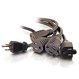 C2G 29808 16 AWG 1-to-4 Power Cord Splitter - NEMA 5-15P to 4 NEMA 5-15R, TAA Compliant, Black (6 Feet, 1.82 Meters)