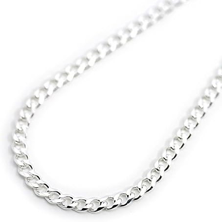 シルバーワン イタリア製 シルバー925 喜平ネックレス チェーン メンズ Bo 白銀色 6面カット 幅