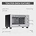 VIVOHOME 6-Slice Countertop Toaster Oven with Bake Pan, Broil Toasting Rack and Drag Hook, Oven Mitten Included, Stainless Steel, Silver