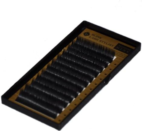 Eyelash Extension Mink Lashes C Curl mix size + 2 Alluring Glue Rings (.25mm Mix Size)