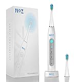 Sonic Electric Toothbrush, NYZ Wireless Rechargeable Sonic Electric Toothbrushes with 3 Modes 2 Soft Bristle Head and Smart Timer IPX7 Waterproof (White)
