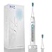 Sonic Electric Toothbrush, NYZ Wireless Rechargeable Sonic Electric Toothbrushes with 3 Modes 2 Soft Bristle Head and Smart Timer IPX7 Waterproof (White)